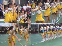 学園祭潜入撮影！足を高く上げ大開脚で一生懸命演技するチアガールたち